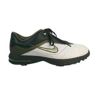 Nike Air Academy Men's Golf Shoes 379224-171 White Black Gold Swoosh Size 11